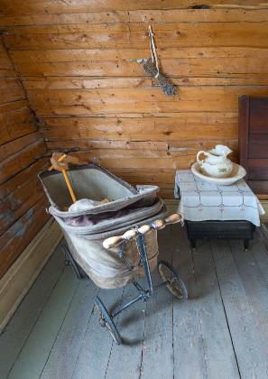 Ryburn House Bassinet Bassinet in Doctor Rynurn's House in Bannack ghost town